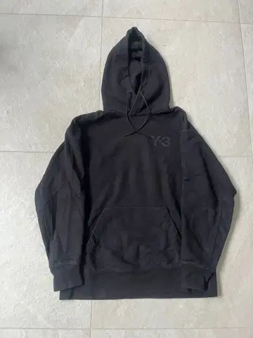 Y-3 블랙 후드 부착 후드티