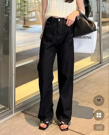 NUGU [may] 오마유 리액티브 세미 와이드 데님