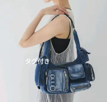 택 포함 JEANASIS 멀티 포켓 데님 원숄더