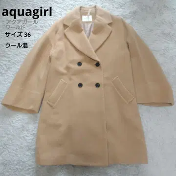 아쿠아걸 더블 브레스트 베이지 체스터 코트 새상품급 36