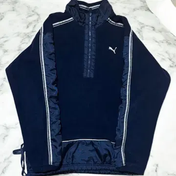해외 Puma 네이비 하프 지퍼