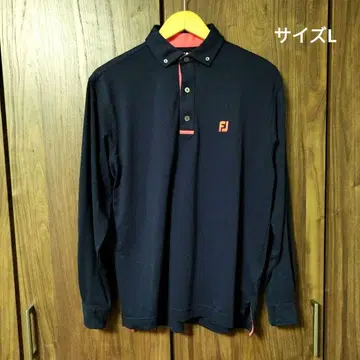 풋조이 자수 로고 긴팔 피케 셔츠 트레이닝 의류 셔츠 사이즈 L