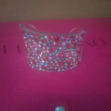 컬러풀 스와로브스키 스톤이 달린 클리어 뱅글