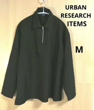 URBAN RESEARCH ITEMS 블랙 M 지퍼 달린 긴팔 셔츠 M
