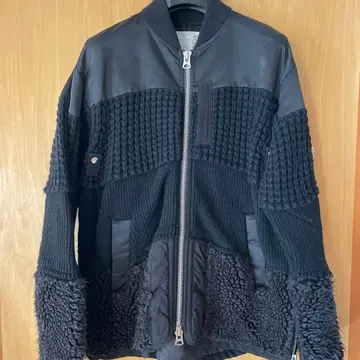 sacai 도킹 니트 MA-1 자켓 블랙