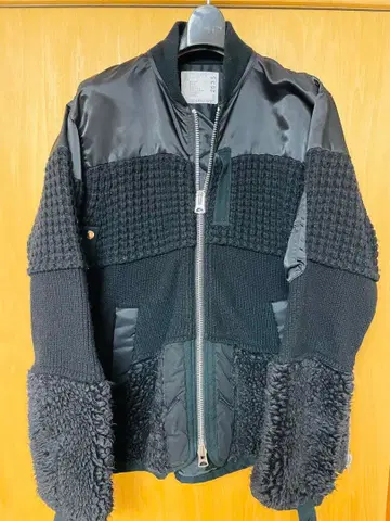 sacai 도킹 니트 MA-1 자켓 블랙