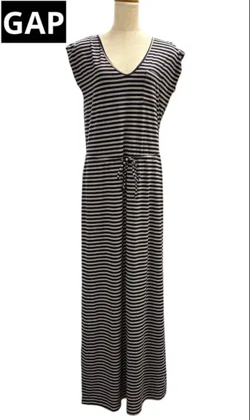 새상품 GAP 보더 V넥 슬리브리스 롱 원피스 S