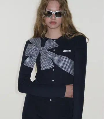 택 포함 미사용 새상품 crank 가디건 크랭크 리본 니트 한국