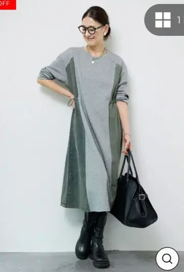 [ 새상품 ] PLUS OTO.HA 플러스오토하 데님 절개 컷 원피스