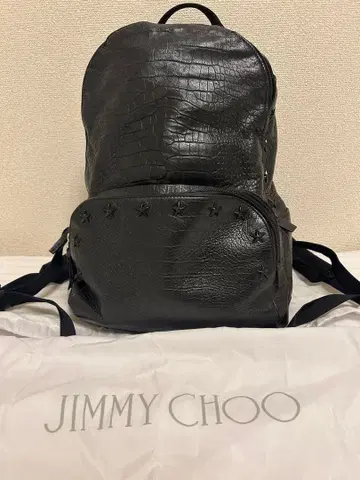 지미추 스타 스터드 백팩 백팩 엠보 크로커다일