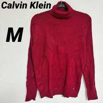 캘빈클라인 빨간색 터틀넥 리브 스웨터 [ M ]