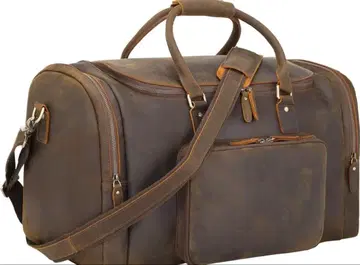 TIDING 빈티지풍 천연 가죽 보스턴 백