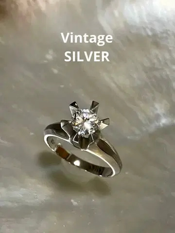 빈티지 쇼와 레트로 실버 반지 8.5호