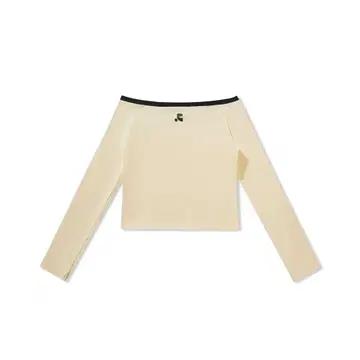 Rest&recreation 오프숄더 긴팔 T셔츠 크림색