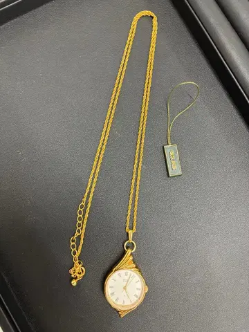 RICOH 골드 회중시계 롱 체인