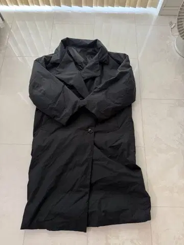 유니클로 다운 벨티드 롱 코트 블랙 M