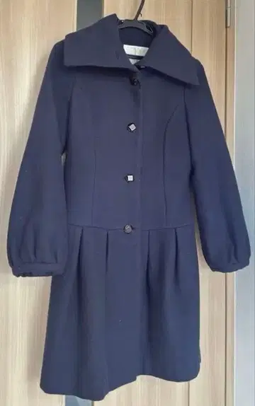 네이비 롱 코트 M