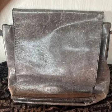 질 샌더 그레이 가죽 숄더백