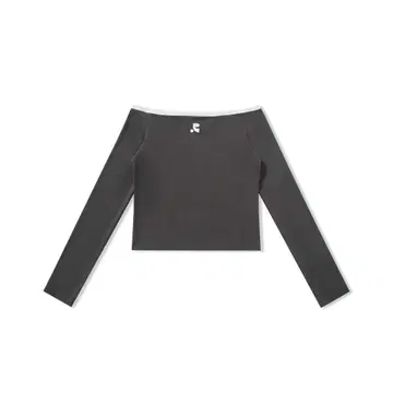 Rest&recreation 오프숄더 다크 그레이 크롭 상의