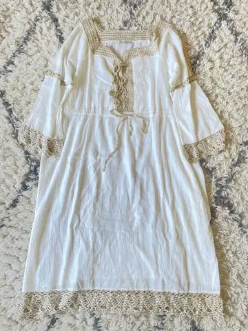 새상품급 셀렉샵 원피스 레이스 크로쉐 인도 원단