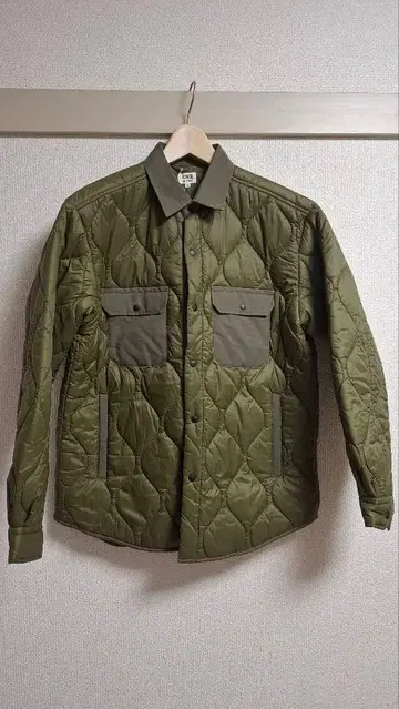 EDWIN 올리브 퀼팅 셔츠 자켓