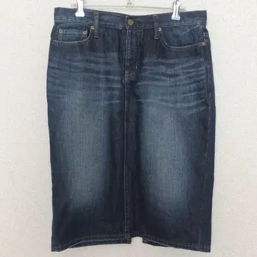 노블 데님 타이트 스커트 무릎 기장 [40] 인디고 블루 백슬릿