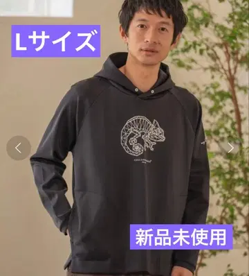 SPEEDWIND 프린트 후드티 카멜레온 블랙 블랙 M