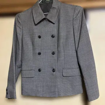 그레이 더블 브레스트 스커트 수트 상하의