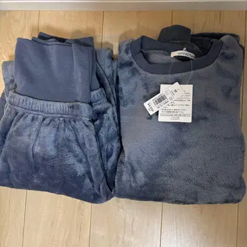 에메필 따뜻한 플리스x복대 포함 상하의 세트 BLUE