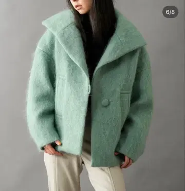 lallia mu 빅칼라 샤기 코트