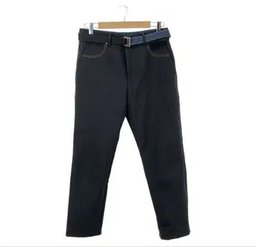 sacai 사카이 핀스트라이프 데님 절개 벨티드 팬츠 사이즈 2