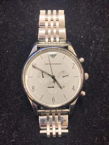 EMPORIO ARMANI 아날로그 손목시계 실버 작동 미확인