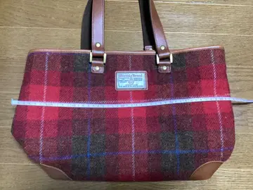Harris Tweed 울 체크 숄더 토트백