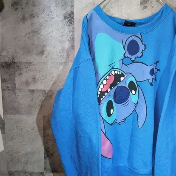 디즈니 스티치 맨투맨 트레이닝복 블루 A26,2