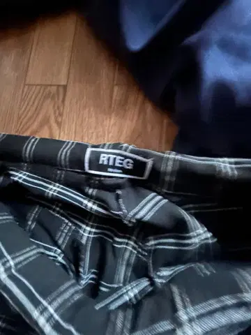 RTEG 체크 무늬 캐주얼 팬츠