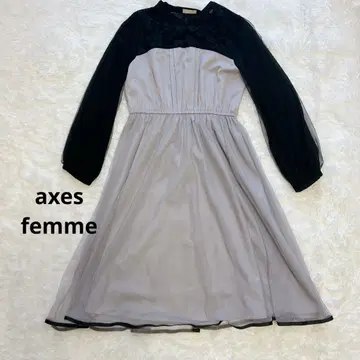 무릎 기장 레이스 원피스 그레이 라벤더 색상 M