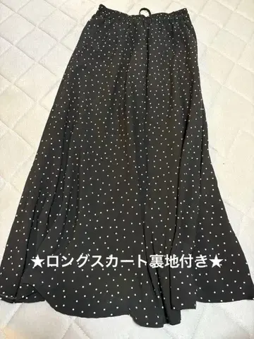 도트 무늬 롱 스커트 새상품급
