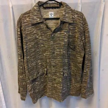 South2 West8 물고기 패턴 긴팔 셔츠 M 사이즈