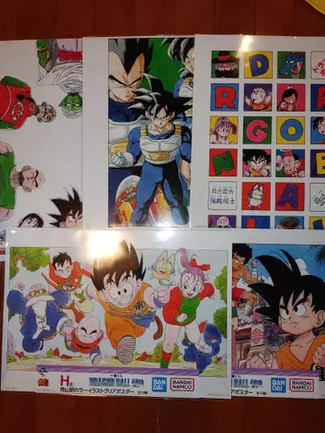 제일복권 드래곤볼 40주년 토리야마 아키라 컬러 클리어 포스터 5장 세트