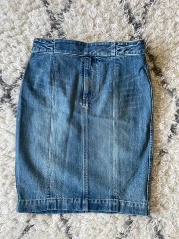 마크제이콥스 데님 타이트 스커트 리본 무릎 기장 MARC