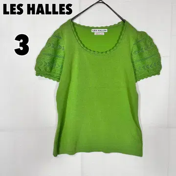 LES HALLES (3) 반팔 니트 썸머 니트 시스루 편직 일본제