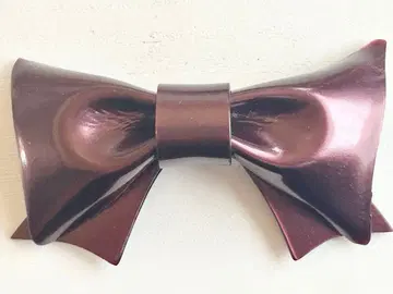 빈티지 브로치 와인 레드 브라운 계열 입체 리본 당시 물품 미사용