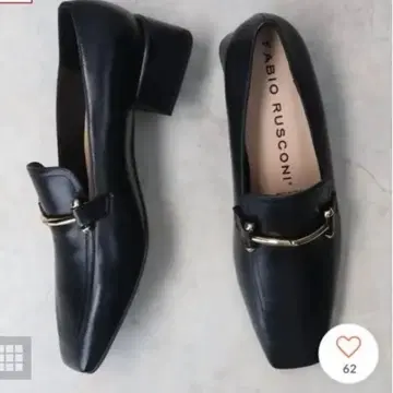 FABIO RUSCONI 블랙 가죽 로퍼