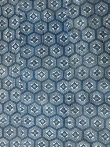 목화 메이지기7 남색 염색 3폭 손으로 짠 직물