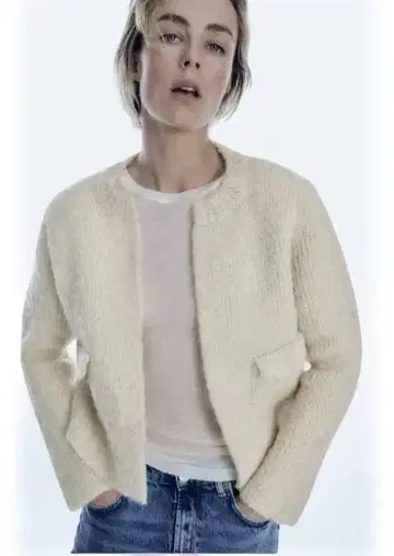 새상품급 ZARA 부클레 니트 가디건 M