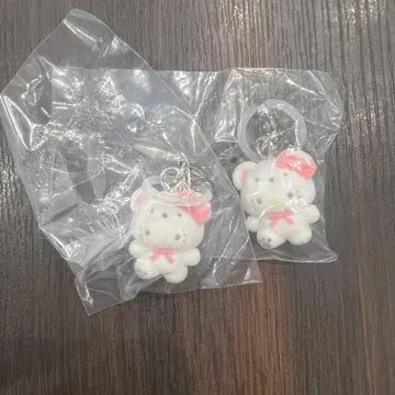 2세트 헬로키티 포근포근 스노우 메지루시 액세서리 산리오