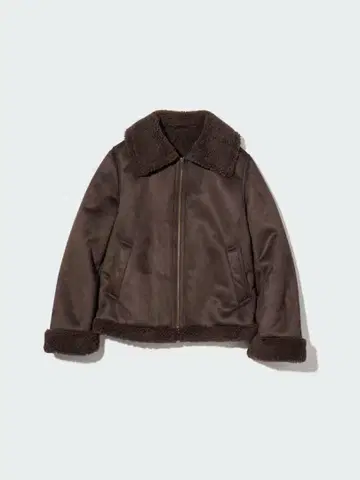 유니클로 보아 자켓 다크 브라운 L 사이즈