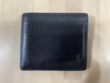 폴로 랄프로렌 남성용 가죽 접이식 지갑 블랙 레드