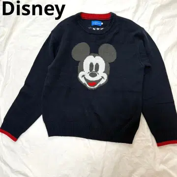디즈니 미키 빅 프린트 니트 스웨터 백 로고