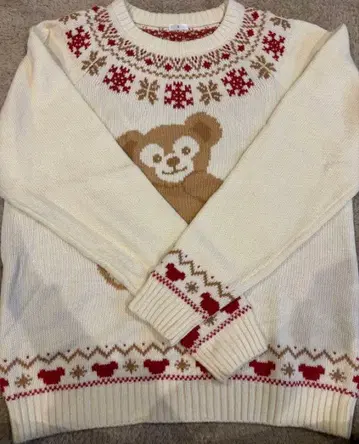 [ 새상품급 ] 도쿄디즈니씨 더피 니트 스웨터 베이지 L 세탁 가능